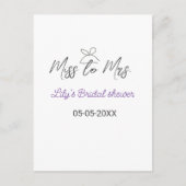 Miss zu Brautparty Name Datum Jahr vor Postkarte (Vorderseite)