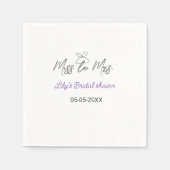 Miss zu Brautparty Name Datum Jahr vor Serviette (Vorderseite)