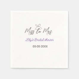 Miss zu Brautparty Name Datum Jahr vor Serviette