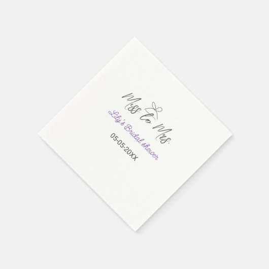 Miss zu Brautparty Name Datum Jahr vor Serviette (Ecke)