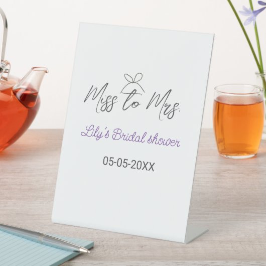 Miss zu Brautparty Name Datum Jahr vor Sockelschild (In Situ)