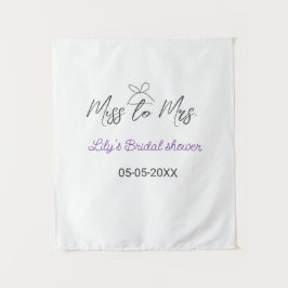 Miss zu Brautparty Name Datum Jahr vor Wandteppich