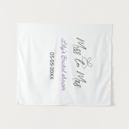 Miss zu Brautparty Name Datum Jahr vor Wandteppich (Vorderseite (Horizontal))