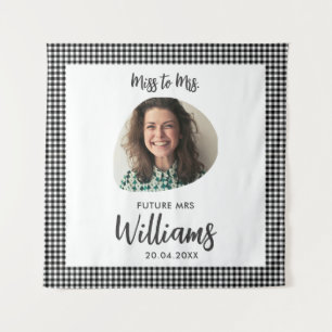 Miss zu Mrs Banner Boho-Brautjunggesellinnenabschi Wandteppich