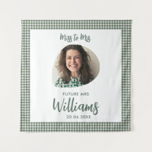 Miss zu Mrs Banner Boho Brautparty Wandteppich