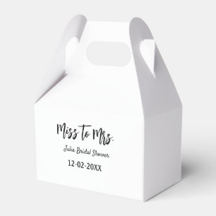 Miss zu Mrs Brautparty stilvoll einfach Namen hinz Geschenkschachtel