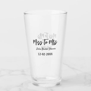 Miss zu Mrs Brautparty stilvoll einfach Namen hinz Glas