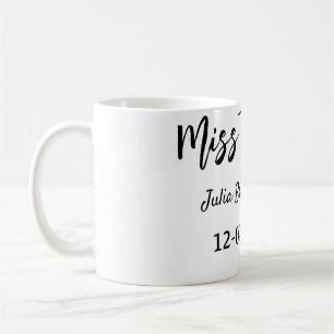 Miss zu Mrs Brautparty stilvoll einfache Namen hin Kaffeetasse