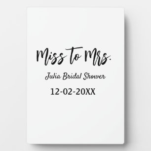 Miss zu Mrs. Brautparty stylish simple add name Fotoplatte