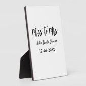 Miss zu Mrs. Brautparty stylish simple add name Fotoplatte (Seite)