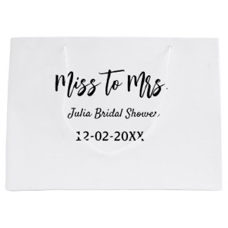 Miss zu Mrs. Brautparty stylish simple add name Große Geschenktüte