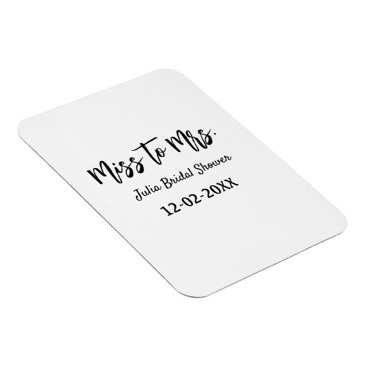 Miss zu Mrs. Brautparty stylish simple add name Magnet (Rechte Seite)