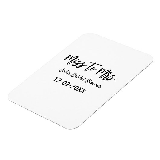 Miss zu Mrs. Brautparty stylish simple add name Magnet (Linke Seite)