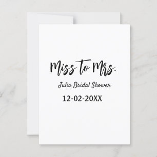 Miss zu Mrs. Brautparty stylish simple add name Postkarte