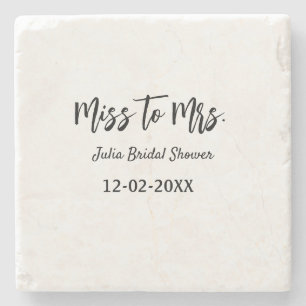 Miss zu Mrs. Brautparty stylish simple add name Steinuntersetzer