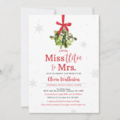 Miss zu Mrs. Christmas Bridal Duwer Einladung (Vorderseite)