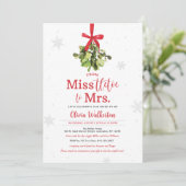 Miss zu Mrs. Christmas Bridal Duwer Einladung (Stehend Vorderseite)