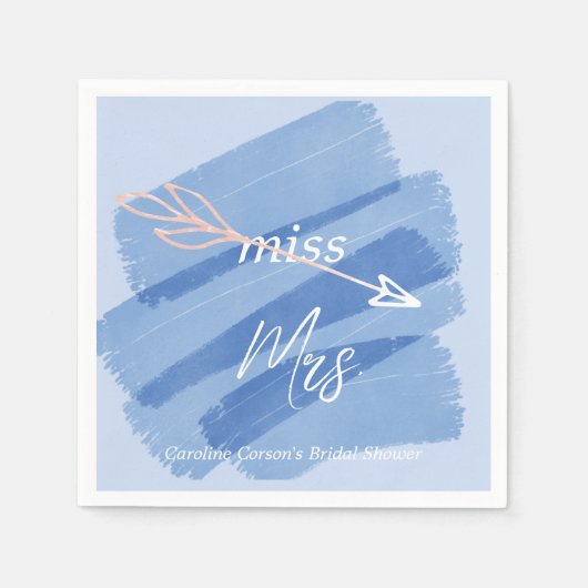 Miss zu Mrs Dusk Blueschwung Serviette (Vorderseite)