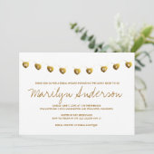 Miss zu Mrs Modern Gold Brautparty Einladung (Stehend Vorderseite)