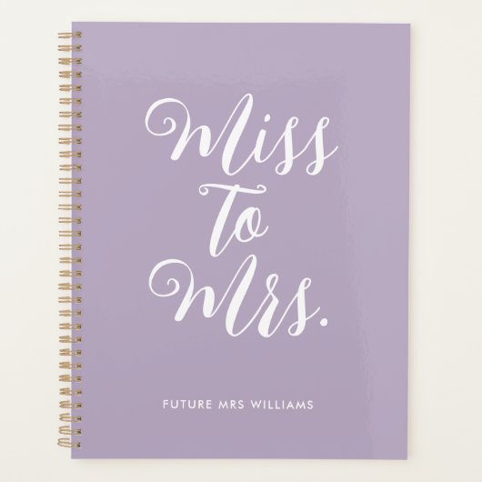 Miss zu Mrs. Modern Simple Wedding Planner Noteboo Planer (Vorderseite)