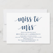 Miss zu Mrs., Moderne Brautparty Celebration Invi Einladung (Vorderseite)