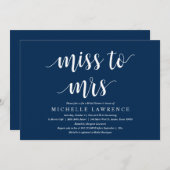 Miss zu Mrs., Moderne Brautparty Celebration Invi Einladung (Vorne/Hinten)