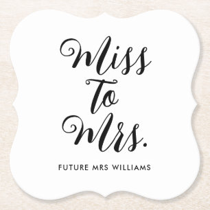 Miss zu Mrs Moderne Hochzeitsdusche  Untersetzer