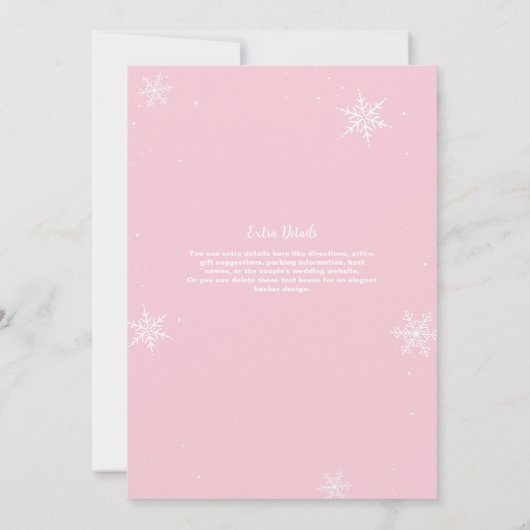 Miss zu Mrs. Pink Weihnachts Brautparty Einladung (Rückseite)