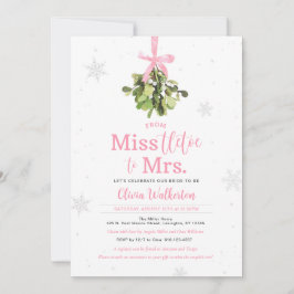 Miss zu Mrs. Pink Weihnachts Brautparty Einladung