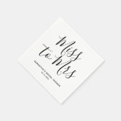 Miss zu Mrs Simple Chic Boho Theme Brautparty Serviette (Ecke)