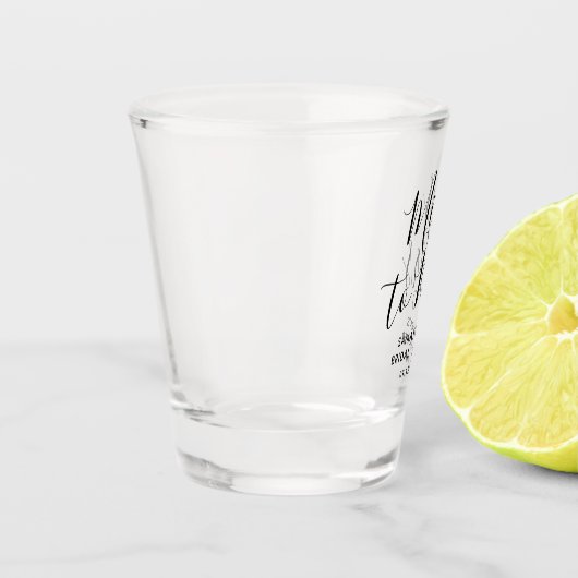 Miss zu Mrs Simple Elegant Chic Brautparty Schnapsglas (Links)