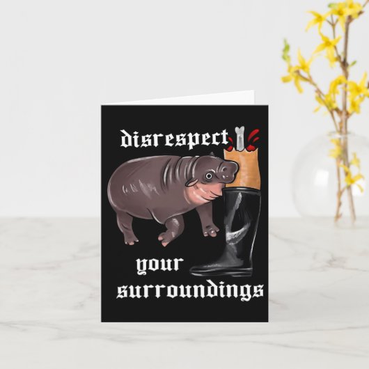 Missachten Sie Ihre Umgebung Moo Deng Funny Design Karte (Gelbe Blume)