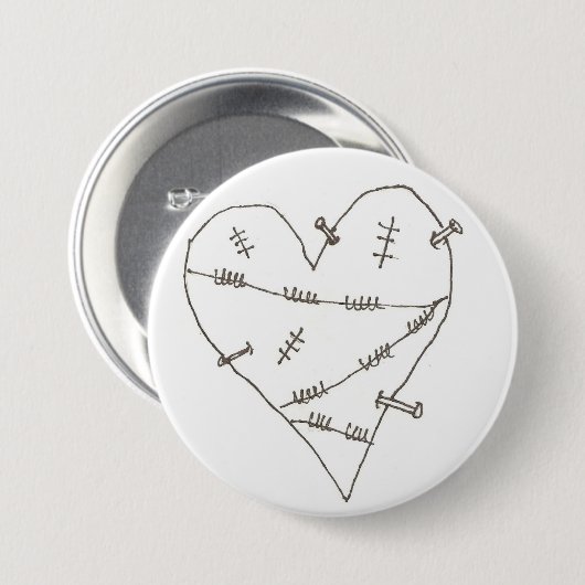 Missbrauchtes Herz Button (Vorne & Hinten)
