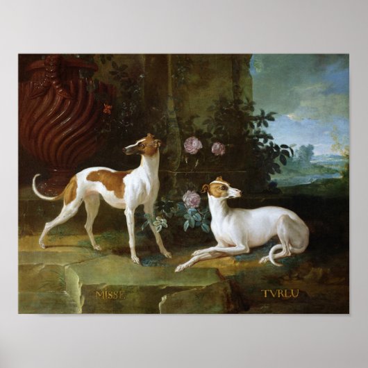 Misse und Turlu, zwei Windhunde von Louis XV Poster (Vorne)