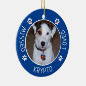 Missed Loved Custom Dog Memorial Keramik Ornament (Rechts)