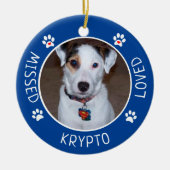Missed Loved Custom Dog Memorial Keramik Ornament (Vorne)