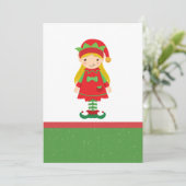 Misses Elf und Candy Canes Einladung (Stehend Vorderseite)