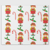 Misses Elf und Candy Canes Geschenkpapier (Flach)