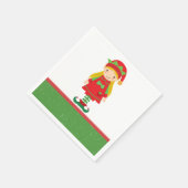 Misses Elf und Candy Canes Mittlere Geschenktasche Serviette (Ecke)