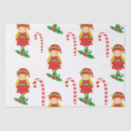 Misses Elf und Candy Canes Tissue Paper Seidenpapier