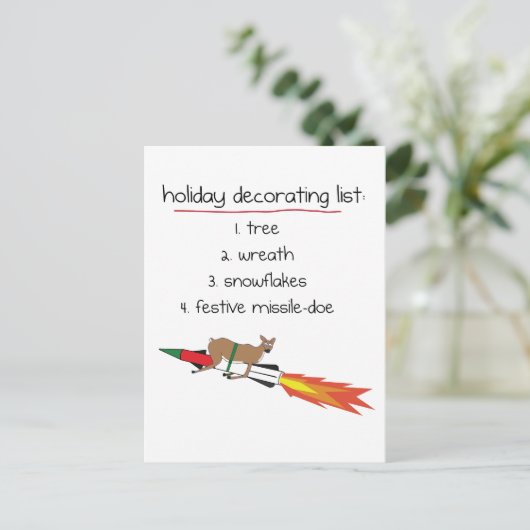 Missile-Doe - Funny Holiday Postkarten (Stehend Vorderseite)