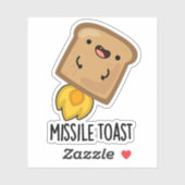 Missile Toast Funny Mistletoe Puns Aufkleber (Blatt)