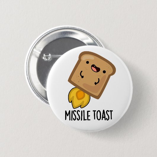Missile Toast Funny Mistletoe Puns Button (Vorne & Hinten)