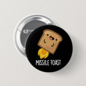 Missile Toast Funny Mistletoe Puns Dark BG Button (Vorne & Hinten)