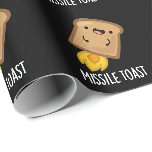 Missile Toast Funny Mistletoe Puns Dark BG Geschenkpapier (Rolleneckpunkt)