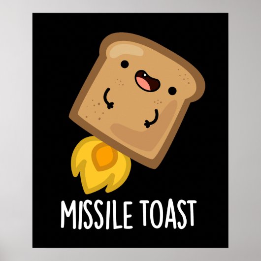 Missile Toast Funny Mistletoe Puns Dark BG Poster (Vorne)