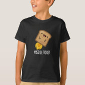 Missile Toast Funny Mistletoe Puns Dark BG T-Shirt (Vorderseite)