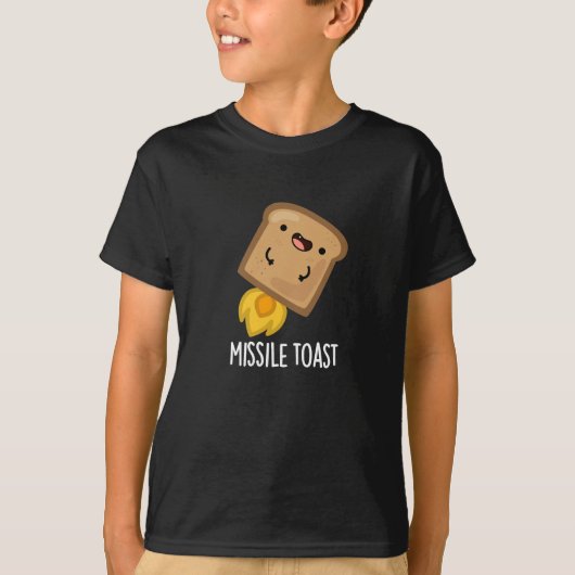 Missile Toast Funny Mistletoe Puns Dark BG T-Shirt (Vorderseite)