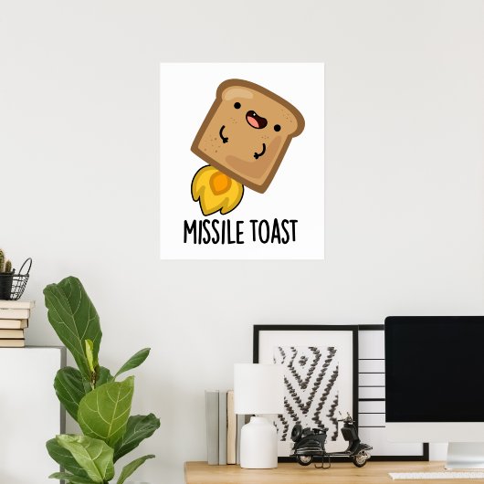 Missile Toast Funny Mistletoe Puns Poster (Heimbüro)