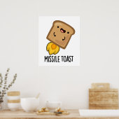 Missile Toast Funny Mistletoe Puns Poster (Küche)